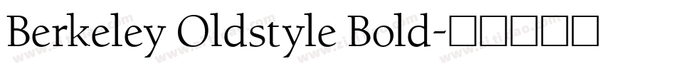Berkeley Oldstyle Bold字体转换